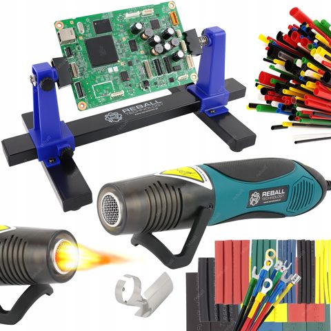 Mini opalarka MF450 + rurki termokurczliwe + trzecia ręka ZD-11E